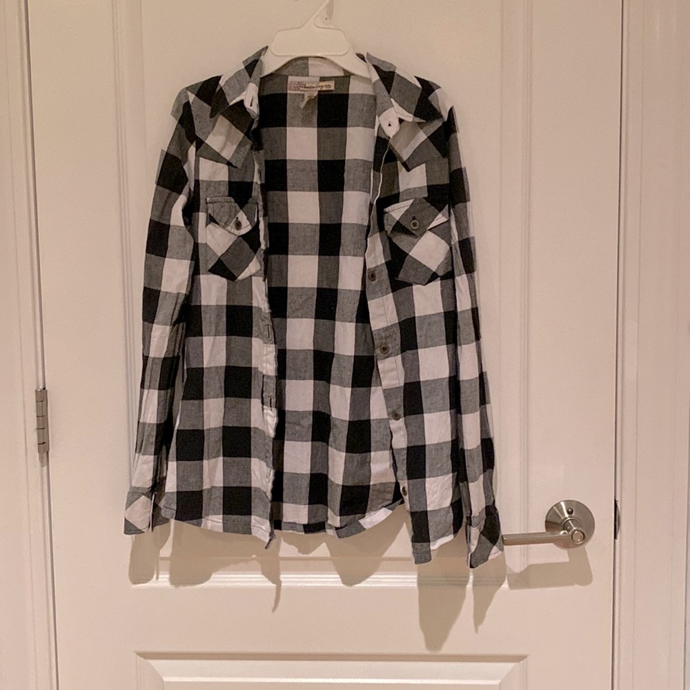black white and gray flannel